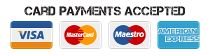 Card Payments Accepted: Visa, Mastercard, Maestro, American Express
